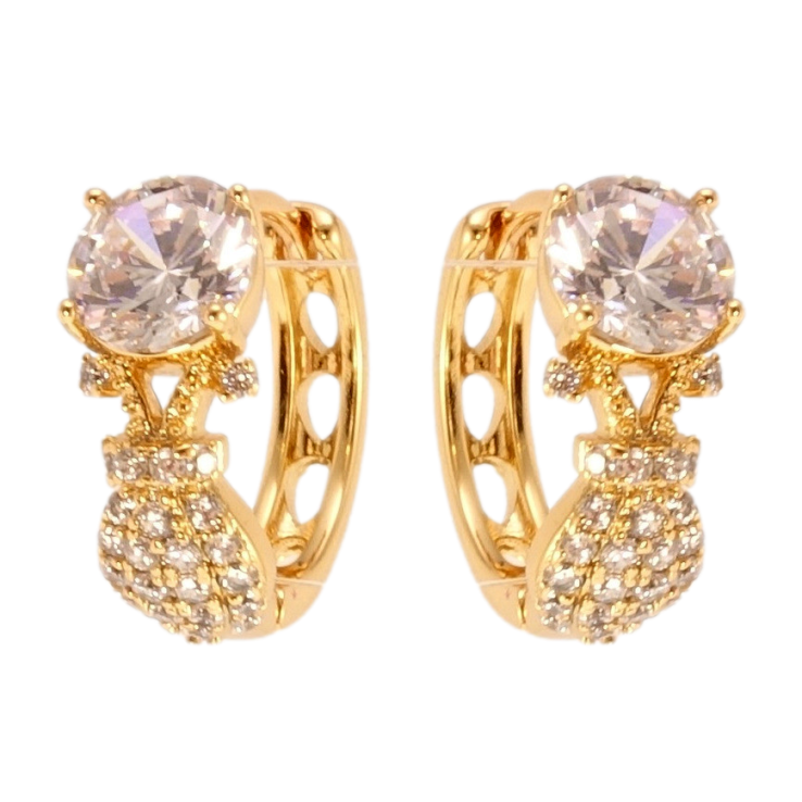 Сережки Xuping Позолота 18K колечка Кристальна фантазія фото №23 Сережки Xuping Позолота 18K колечка Кристальна фантазія фото №23