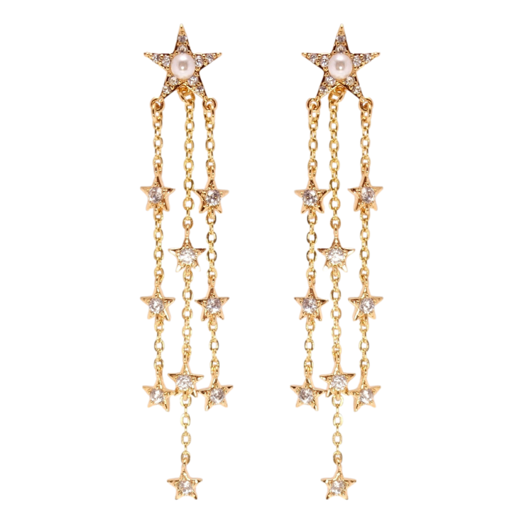 Серьги Xuping Позолота 18K пусеты Звездная ночь фото №17