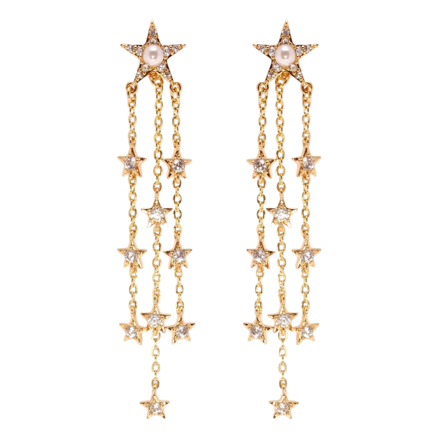 Серьги Xuping Позолота 18K пусеты Звездная ночь фото №1 Серьги Xuping Позолота 18K пусеты Звездная ночь фото №1