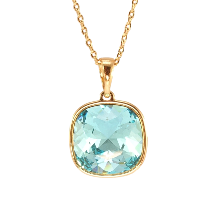 Кулон Xuping колір 18K з кр-ми Swarovski на ланцюжку Кристал Light Turquoise 14х14мм довжина 41-46см фото №22 Кулон Xuping колір 18K з кр-ми Swarovski на ланцюжку Кристал Light Turquoise 14х14мм довжина 41-46см фото №22