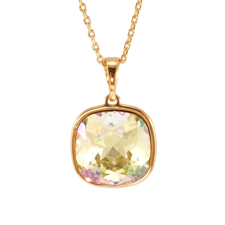 Кулон Xuping колір 18K з кр-ми Swarovski на ланцюжку Кристал Vitrail Light 14х14мм довжина 41-46см фото №1