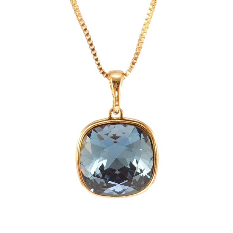 Кулон Xuping колір 18K з кр-ми Swarovski на ланцюжку Кристал Montana 14х14мм довжина 41-46см фото №9