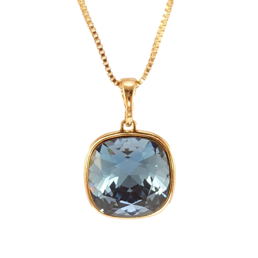 Кулон Xuping цвет 18K с кр-ми Swarovski на цепочке Кристалл Montana 14х14мм длина 41-46см фото №1