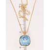 Кулон Xuping цвет 18K с кр-ми Swarovski на цепочке Кристалл Aquamarine 14х14мм длина 40-45см фото №2
