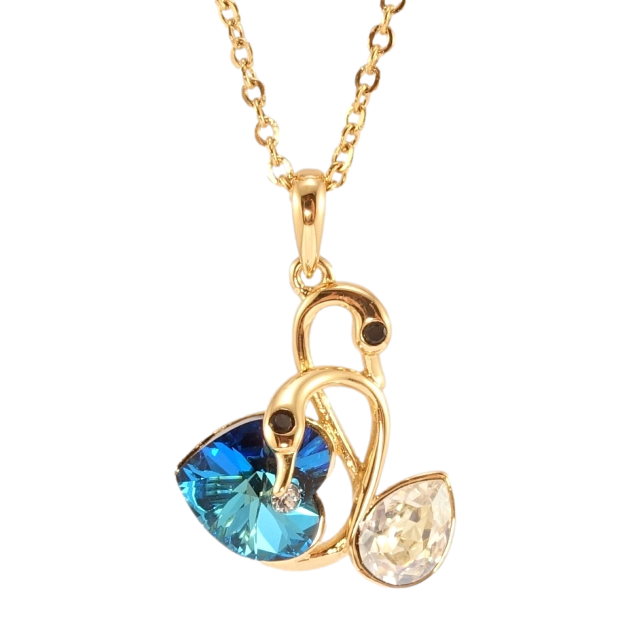 Кулон Xuping колір 18K з кр-ми Swarovski на ланцюжку Лебеді з кристалом Metallic Blue довжина 41-46см фото №1 Кулон Xuping колір 18K з кр-ми Swarovski на ланцюжку Лебеді з кристалом Metallic Blue довжина 41-46см фото №1