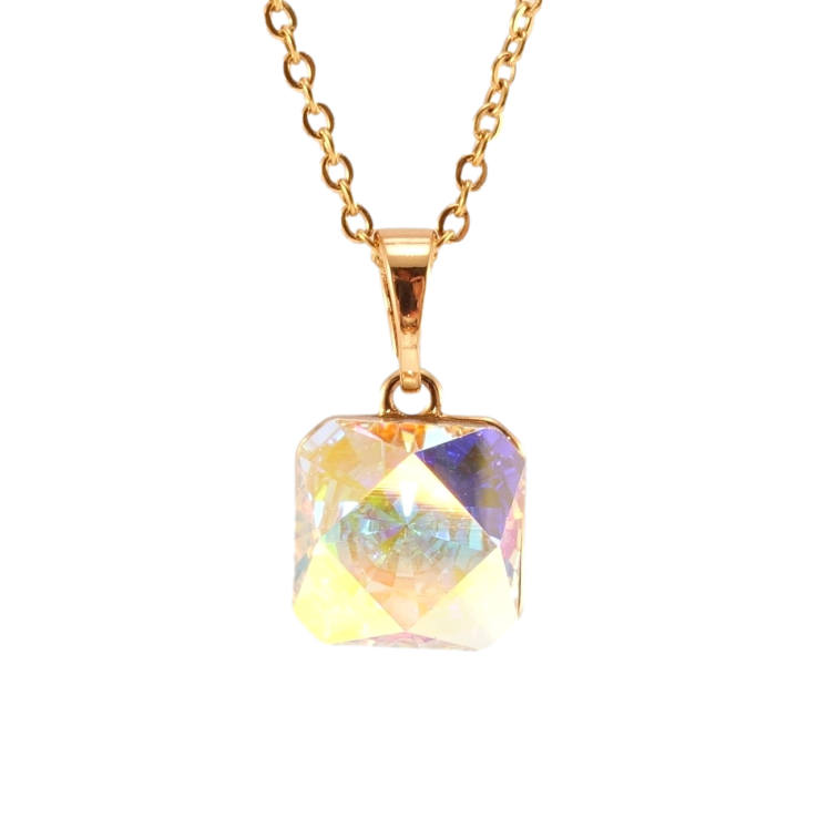 Кулон Xuping колір 18K з кр-ми Swarovski на ланцюжку Кристал АВ 10х10мм довжина 40-45см фото №12 Кулон Xuping колір 18K з кр-ми Swarovski на ланцюжку Кристал АВ 10х10мм довжина 40-45см фото №12