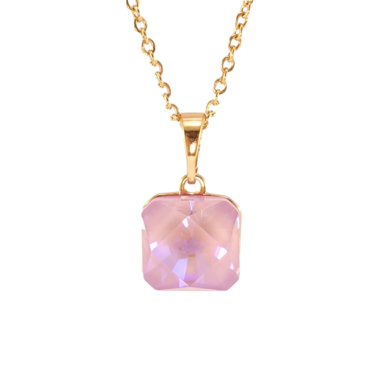 Кулон Xuping колір 18K з кр-ми Swarovski на ланцюжку Кристал Lavender Delite 10х10мм довжина 40-45см фото №2