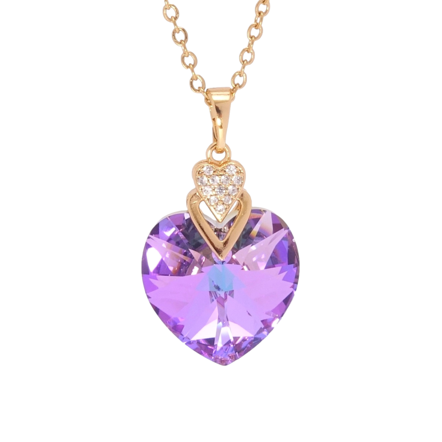 Кулон Xuping колір 18K з кр-ми Swarovski на ланцюжку Кристальне серце Heliotrope довжина 40-45см фото №1 Кулон Xuping колір 18K з кр-ми Swarovski на ланцюжку Кристальне серце Heliotrope довжина 40-45см фото №1