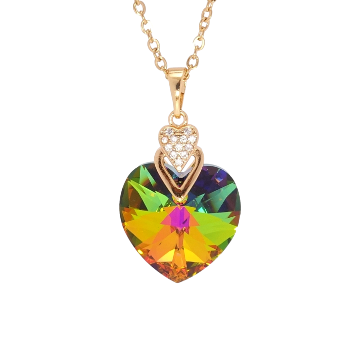Кулон Xuping колір 18K з кр-ми Swarovski на ланцюжку Кристальне серце Vitrail Medium довжина 40-45см фото №3 Кулон Xuping колір 18K з кр-ми Swarovski на ланцюжку Кристальне серце Vitrail Medium довжина 40-45см фото №3