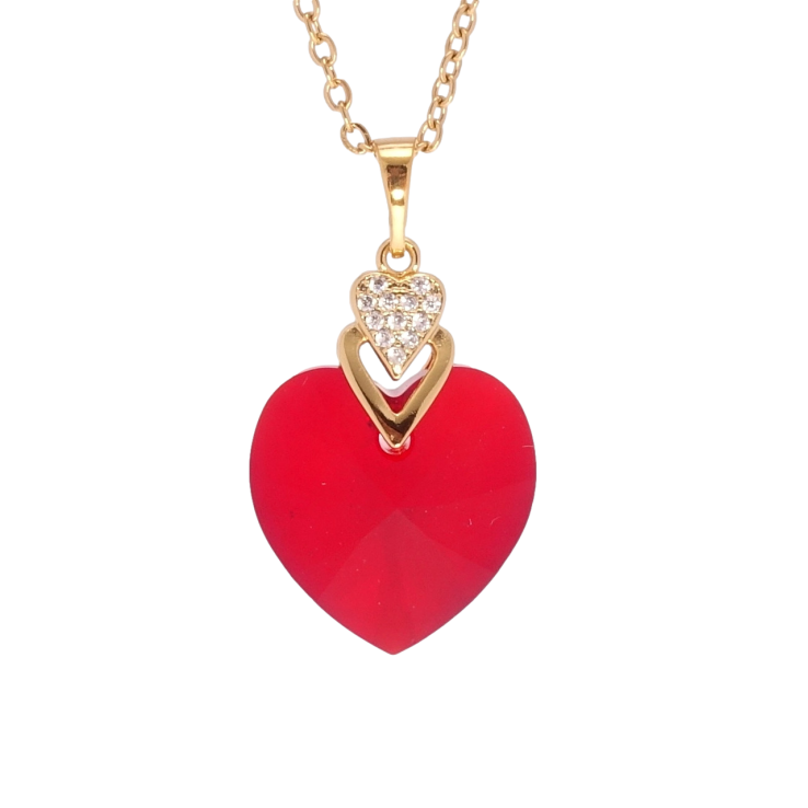 Кулон Xuping колір 18K з кр-ми Swarovski на ланцюжку Кристальне серце Siam довжина 40-45см фото №15