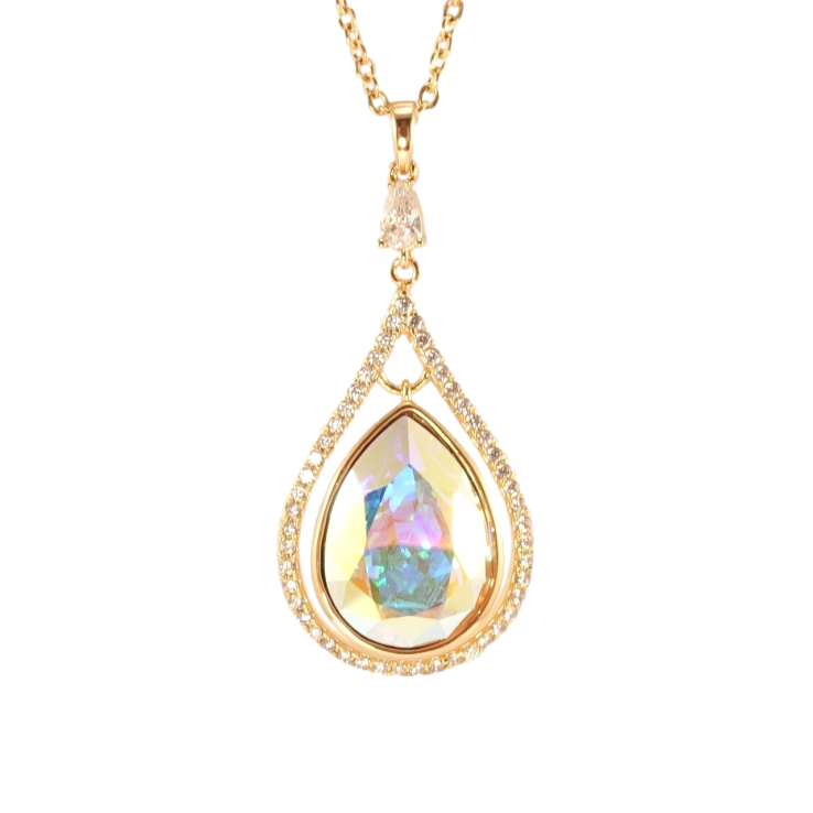 Кулон Xuping цвет 18K с кр-ми Swarovski на цепочке Изящная капелька с кристаллом АВ длина 40-45см фото №6 Кулон Xuping цвет 18K с кр-ми Swarovski на цепочке Изящная капелька с кристаллом АВ длина 40-45см фото №6