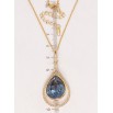 Кулон Xuping колір 18K з кр-ми Swarovski на ланцюжку Витончена крапелька з кристалом Montana довжина 40-45см фото №2 Кулон Xuping колір 18K з кр-ми Swarovski на ланцюжку Витончена крапелька з кристалом Montana довжина 40-45см фото №2