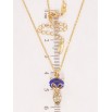 Кулон Xuping колір 18K з кр-ми Swarovski на ланцюжку Лиса з кристалами Clear та Capri Blue довжина 40-45см фото №2