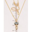 Кулон Xuping колір 18K з кр-ми Swarovski на ланцюжку Лиса з кристалами Clear та Aquamarine довжина 40-45см фото №2
