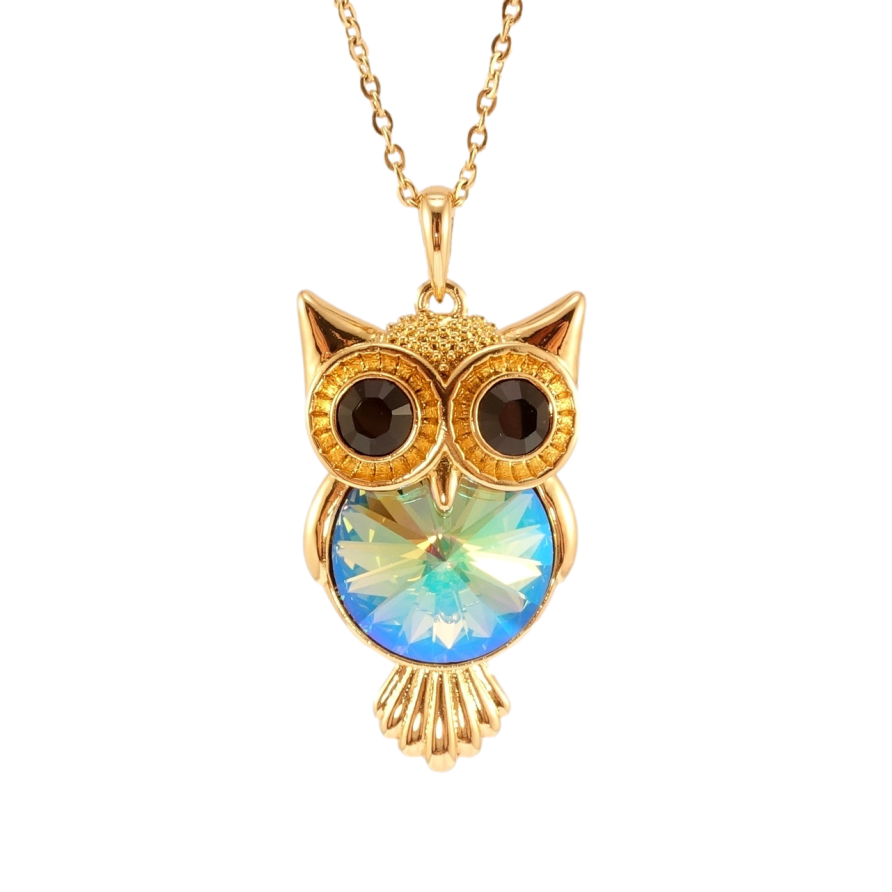 Кулон Xuping колір 18K з кр-ми Swarovski на ланцюжку Сова з кристалом Erinite Shimmer довжина 40-45см фото №1 Кулон Xuping колір 18K з кр-ми Swarovski на ланцюжку Сова з кристалом Erinite Shimmer довжина 40-45см фото №1