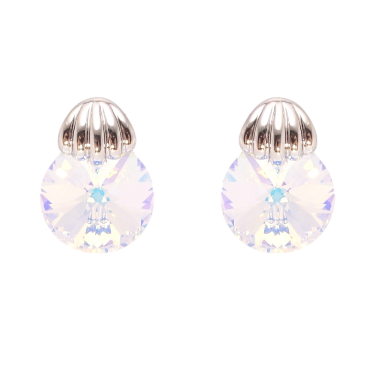 Серьги Xuping цвет Родий с кристаллами Swarovski пусеты Кристалл Shimmer с ракушкой фото №23 Серьги Xuping цвет Родий с кристаллами Swarovski пусеты Кристалл Shimmer с ракушкой фото №23