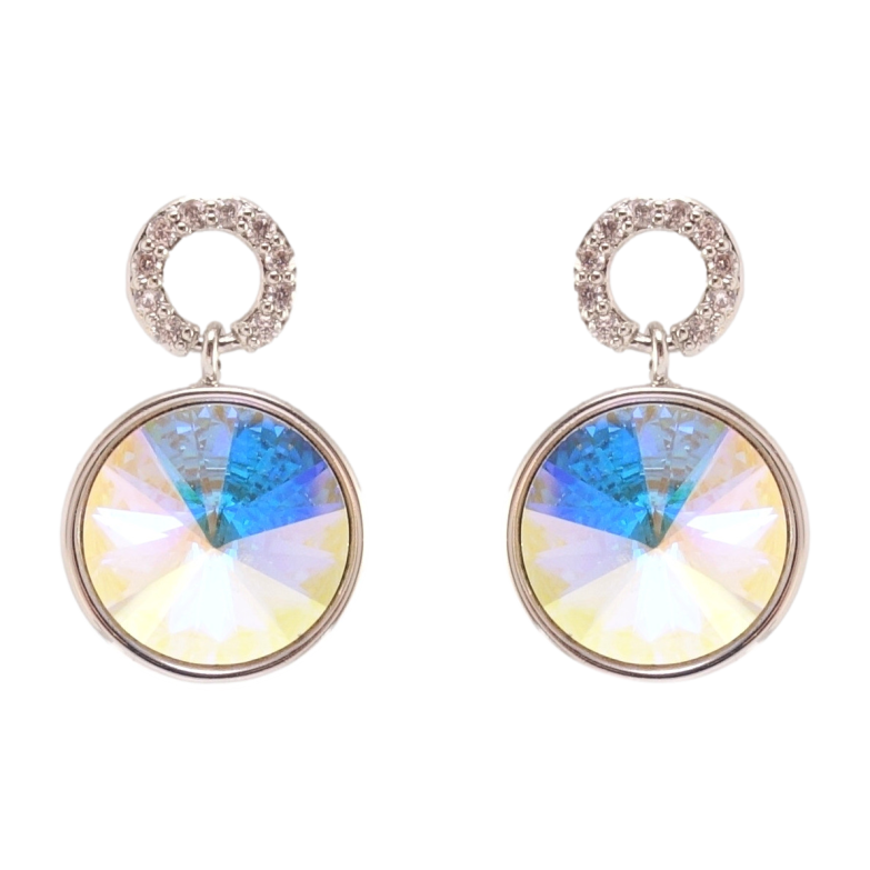 Сережки Xuping колір Родій з кристалами Swarovski пусети Кристал АВ на кільці ø 7мм та 12мм фото №12 Сережки Xuping колір Родій з кристалами Swarovski пусети Кристал АВ на кільці ø 7мм та 12мм фото №12