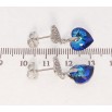 Серьги Xuping цвет Родий с кристаллами Swarovski пусеты Сердечки с кристаллом Bermuda Blue фото №2