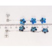 Сережки Xuping колір Родій з кристалами Swarovski пусети Кристальні квіточки Bermuda Blue на ланцюжку фото №2 Сережки Xuping колір Родій з кристалами Swarovski пусети Кристальні квіточки Bermuda Blue на ланцюжку фото №2