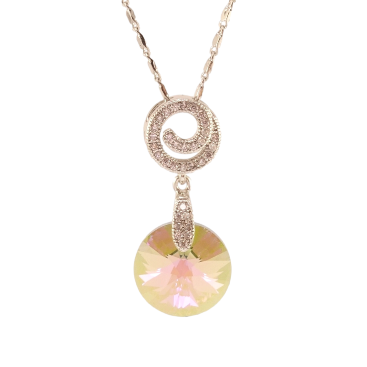 Кулон Xuping колір Родій з кр-ми Swarovski на ланцюжку Кристал Vitrail Light на спіральці довжина 40-45см х 1мм фото №7 Кулон Xuping колір Родій з кр-ми Swarovski на ланцюжку Кристал Vitrail Light на спіральці довжина 40-45см х 1мм фото №7