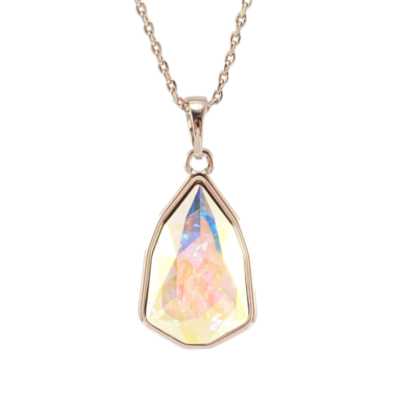 Кулон Xuping цвет Родий с кр-ми Swarovski на цепочке Фигурный кристалл АВ длина 35-40см х 1мм фото №1