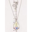 Кулон Xuping колір Родій з кр-ми Swarovski на ланцюжку Фігурний кристал АВ довжина 35-40см х 1мм фото №2