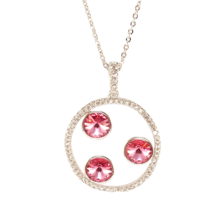 Кулон Xuping колір Родій з кр-ми Swarovski на ланцюжку Каблучка з кристалами Rose довжина 40-45см х 1мм фото №22