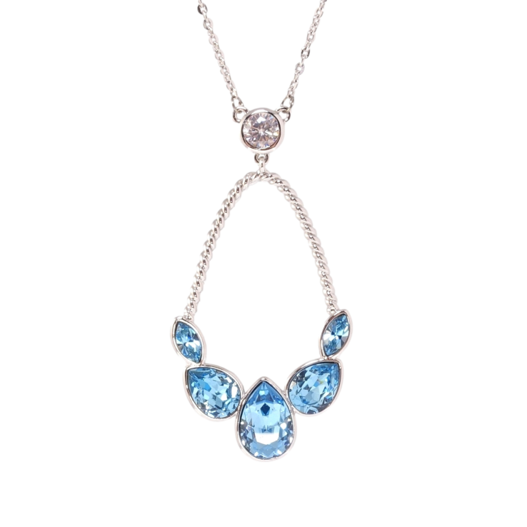 Кулон Xuping колір Родій з кр-ми Swarovski на ланцюжку Витончена підвіска з кристалами Aquamarine довжина 46-51см х фото №10 Кулон Xuping колір Родій з кр-ми Swarovski на ланцюжку Витончена підвіска з кристалами Aquamarine довжина 46-51см х фото №10
