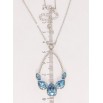 Кулон Xuping колір Родій з кр-ми Swarovski на ланцюжку Витончена підвіска з кристалами Aquamarine довжина 46-51см х фото №2