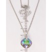 Кулон Xuping колір Родій з кр-ми Swarovski на ланцюжку Кристал Erinite Shimmer довжина 41-46см х 2мм фото №2