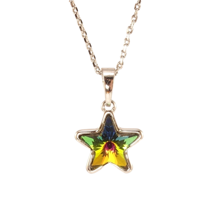 Кулон Xuping колір Родій з кр-ми Swarovski на ланцюжку Кристальна зірка Vitrail Medium довжина 42-46,5см х 1мм фото №18