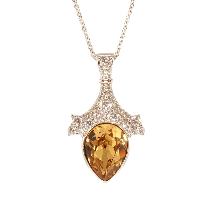 Кулон Xuping колір Родій з кр-ми Swarovski на ланцюжку Витончена підвіска з кристалом Topaz довжина 40-45см х 1мм фото №13 Кулон Xuping колір Родій з кр-ми Swarovski на ланцюжку Витончена підвіска з кристалом Topaz довжина 40-45см х 1мм фото №13