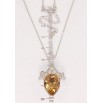 Кулон Xuping колір Родій з кр-ми Swarovski на ланцюжку Витончена підвіска з кристалом Topaz довжина 40-45см х 1мм фото №2
