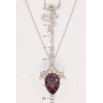 Кулон Xuping колір Родій з кр-ми Swarovski на ланцюжку Витончена підвіска з кристалом Burgundy довжина 40-45см х 1мм фото №2