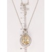 Кулон Xuping цвет Родий с кр-ми Swarovski на цепочке Изящная капелька с кристаллом Golden Shadow длина фото №2
