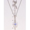 Кулон Xuping цвет Родий с кр-ми Swarovski на цепочке Кристальный цветок Shimmer на бегунке длина 46-49см х фото №2