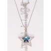 Кулон Xuping колір Родій з кр-ми Swarovski на ланцюжку Зірка з кристалом Bermuda Blue довжина 40-45см х фото №2 Кулон Xuping колір Родій з кр-ми Swarovski на ланцюжку Зірка з кристалом Bermuda Blue довжина 40-45см х фото №2