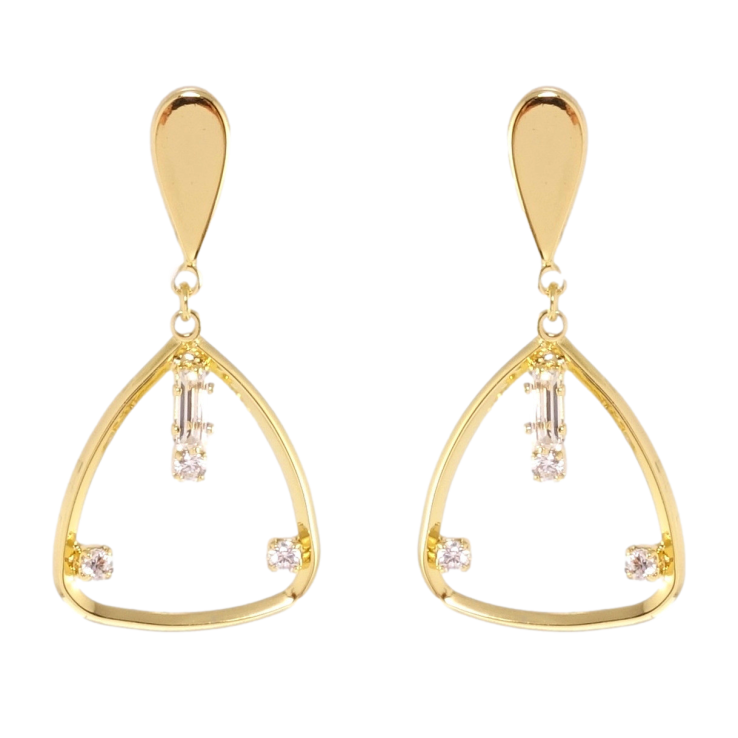 Серьги Xuping QQMM Позолота 14K пусеты Декоративные треугольники фото №3 Серьги Xuping QQMM Позолота 14K пусеты Декоративные треугольники фото №3