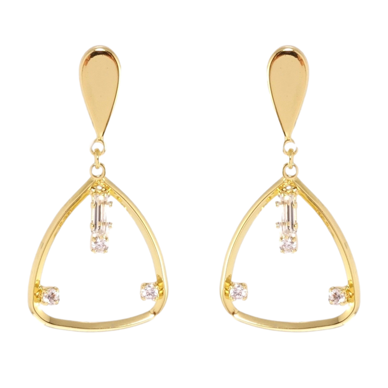 Сережки Xuping QQMM Позолота 14K пусети Декоративні трикутники фото №1