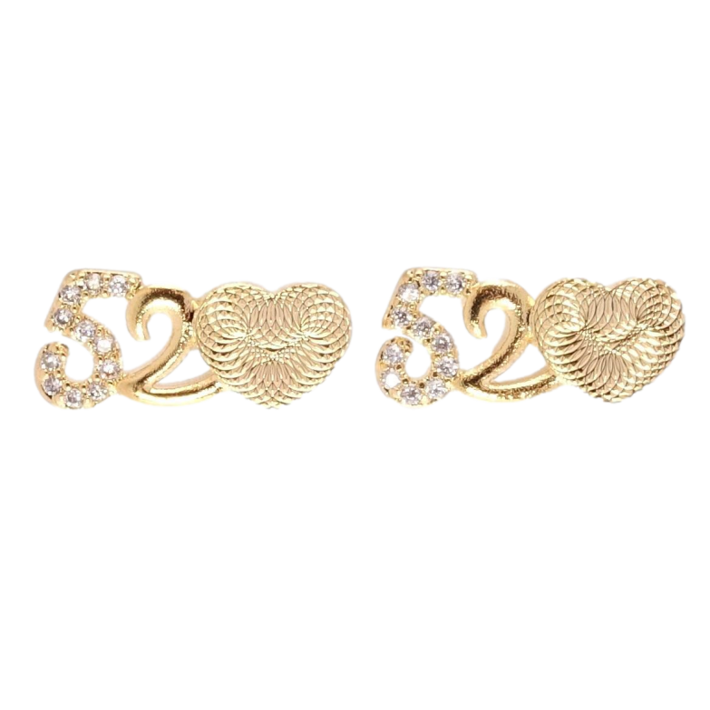 Сережки Xuping Позолота 18K пусети 52 з серцем візерунок на одну строну фото №2 Сережки Xuping Позолота 18K пусети 52 з серцем візерунок на одну строну фото №2