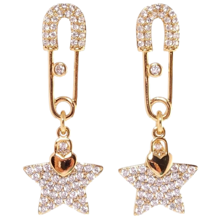 Сережки Xuping QQMM Позолота 18K пусети Булавки із зірками фото №1 Сережки Xuping QQMM Позолота 18K пусети Булавки із зірками фото №1