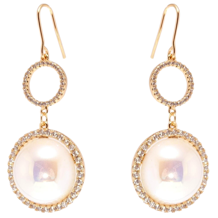 Серьги Xuping QQMM Позолота 18K французский замок Колечки с цирконием и жемчужной бусиной фото №19 Серьги Xuping QQMM Позолота 18K французский замок Колечки с цирконием и жемчужной бусиной фото №19