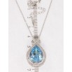 Кулон Xuping колір Родій з кр-ми Swarovski на ланцюжку Кристальна крапля Aquamarine довжина 40-45см х 1мм фото №2 Кулон Xuping колір Родій з кр-ми Swarovski на ланцюжку Кристальна крапля Aquamarine довжина 40-45см х 1мм фото №2