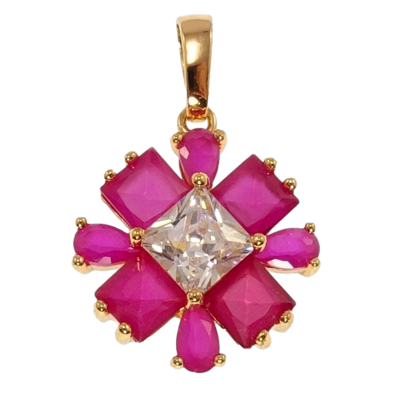 Кулон Xuping Позолота 18K Декоративный цветок из розовых кристаллов для цепочки до 5мм фото №1 Кулон Xuping Позолота 18K Декоративный цветок из розовых кристаллов для цепочки до 5мм фото №1
