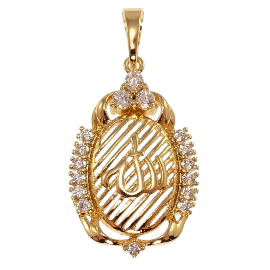 Кулон Xuping Позолота 18K Декоративная подвеска с надписью Аллах и цирконием для цепочки до 5мм фото №1 Кулон Xuping Позолота 18K Декоративная подвеска с надписью Аллах и цирконием для цепочки до 5мм фото №1