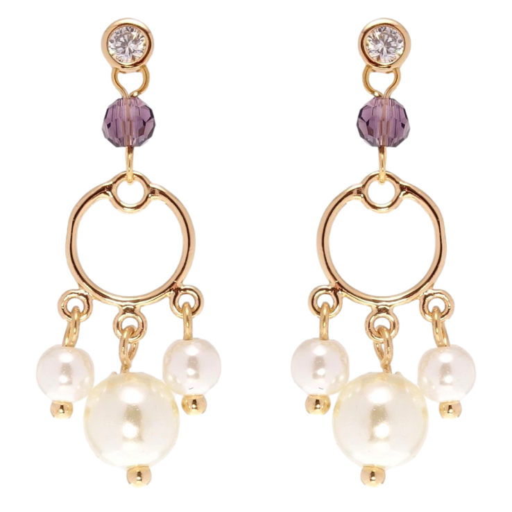 Серьги Xuping Позолота 18K пусеты Декоративные жемчужные подвески фото №10
