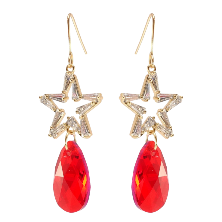 Серьги Xuping цвет 18K с кристаллами Swarovski французский замок Звезды с кристаллами Light Siam фото №22 Серьги Xuping цвет 18K с кристаллами Swarovski французский замок Звезды с кристаллами Light Siam фото №22
