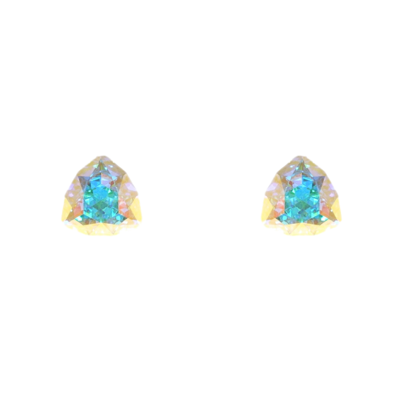 Сережки Xuping колір Родій з кристалами Swarovski пусети Трикутні кристали AB 7х7мм фото №6 Сережки Xuping колір Родій з кристалами Swarovski пусети Трикутні кристали AB 7х7мм фото №6