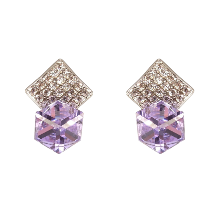Серьги Xuping цвет Родий с кристаллами Swarovski пусеты Кристальный куб Tanzanite в квадрате фото №24 Серьги Xuping цвет Родий с кристаллами Swarovski пусеты Кристальный куб Tanzanite в квадрате фото №24