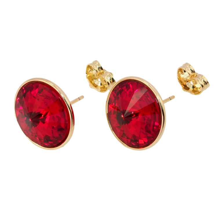 Серьги Xuping цвет 18K с кристаллами Swarovski пусеты Кристаллы Light Siam ø 16мм фото №6